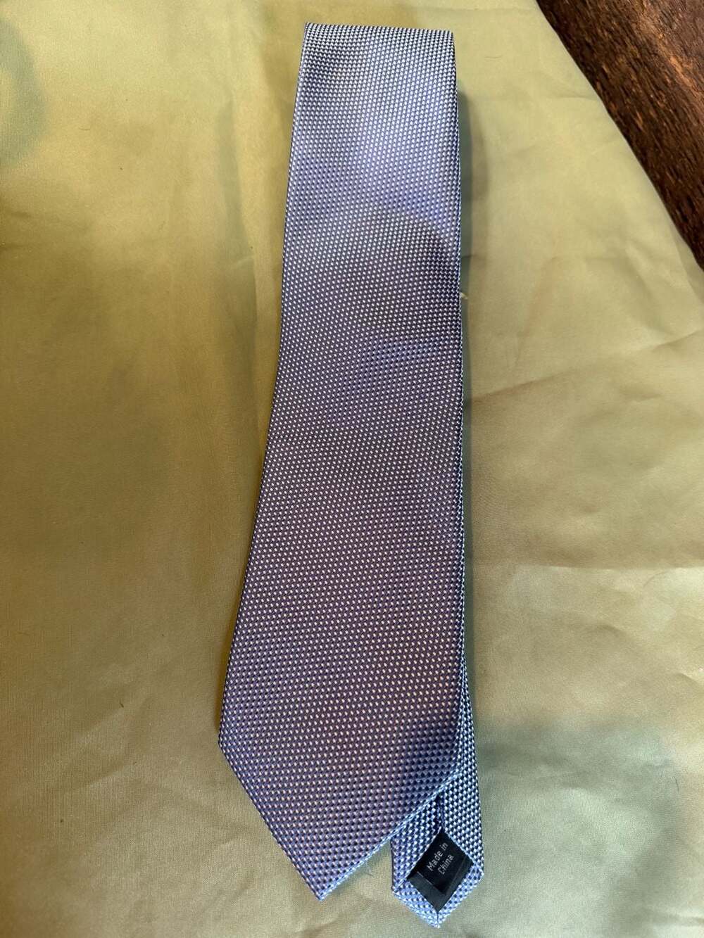 Michael Kors Blue and White Woven Necktie